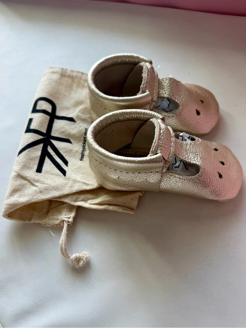 Platinum Mary Jane Baby Shoes - Metallic Gold Kids Shoes size 4